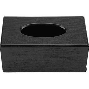 MAGT Tissue Box, Houten Rechthoekige Tissue Box voor Woonkamer Slaapkamer Keuken (Zwart)