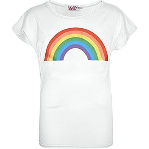 A2Z 4 Kids Kinderen Meisjes Regenboog T Shirt Afdrukken - Rainbow 270 T Shirt White 5-6