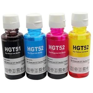 Navulbare inkt for H-*0P GT50 51 52 53 310 318 319 311 410 418 419 411 508 511 518 519 531 538 618 Ecotank-printers(1 SET 4pcs)