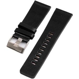 Hoge kwaliteit echt kalf verbergen lederen horlogebanden passen for dieselhorloge band heren polshorloge bands 2 6 mm 27mm 28mm 30mm 32mm 34mm (Color : Black, Size : 26mm)