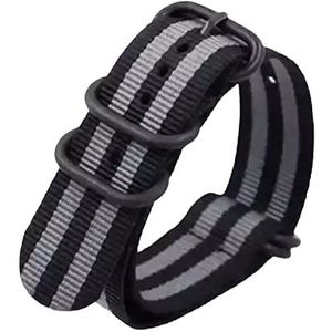 De kijkbands van mannen 18/20/22/24mm Mannen Vervanging Zwarte Ring Gesp Nato Militaire Nylon Canvas Horlogeband armband Accessoires (Color : Type 6_18mm)