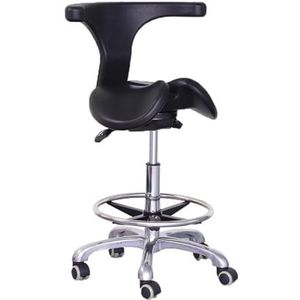 JAVPTAV Zadelstoel, zadelkruk stoel met rugsteun, split seat tandheelkundige rolkruk ergonomische schoonheidsspecialiste kruk stoel voor salon tattoo spa medische tandarts kliniek (A4)