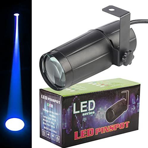 Led-pinspot, 3 W, DJ-effect, blauw, puntspot, mini-straallicht, partyclub, bar, podiumlamp, voor discoballen voor het ophangen van DJ-podiumverlichting