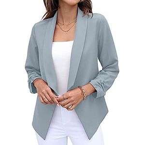 Dames Colbert, Casual Colbert Lange Mouw Effen Kleur Geplooide Manchet Basic voor Dames voor Zaken (M)