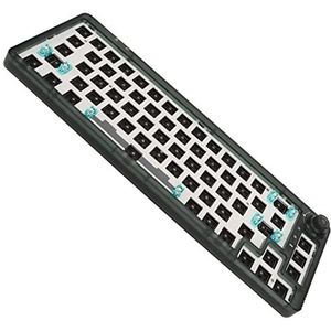 DIY Modulair Toetsenbord, Programmeerbaar Ontwerp 67 Toetsen Hot Swap 3 Modi Verbinding Modulair Mechanisch Toetsenbord voor Kantoor (Transparant Groen)