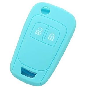 BROVACS Siliconen Cover Protector Case Houder Skin Jacket Compatibel met OPEL VAUXHALL 2 Button Flip Remote Key Fob CV9624 Lichtblauw