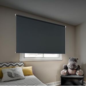 EasyFix verduisteringsrolgordijn, eenvoudige installatie zonder boren Klemmfix, Ideaal voor kiepramen, Blackout rolgordijn, Totale verduistering, Ondoorzichtig Thermo I Grijs, 60 x 180cm