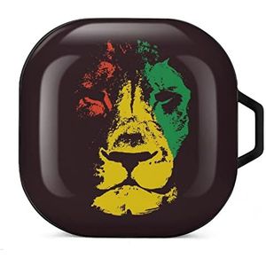 Rasta Lions Oordopjes Hoesje Compatibel met Samsung Hard Shell Beschermhoes Zwart-Stijl
