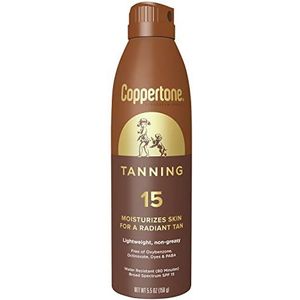 Coppertone Tanning Defend & Glow Zonnescherm Continuous Spray Broad Spectrum SPF 15, 14,5 ml