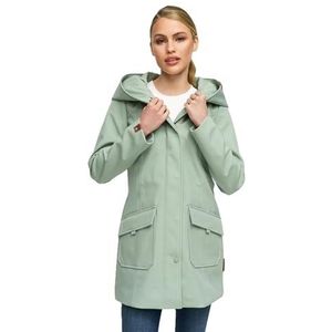 MARIKOO Softshelljas voor dames, winterjas, waterafstotend, outdoor, lang, B856, Smokey-Mint, 3XL