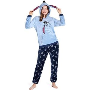 Disney Pyjama voor Vrouwen, Fluffy Dames Pyjama van Fleece, Stitch Minnie Geschenken (S, Blauwe Eeyore)