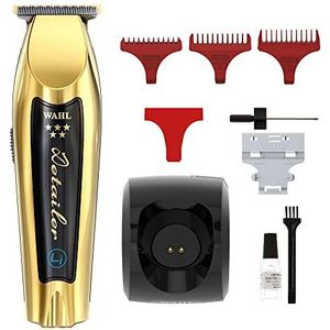 Wahl 5-sterren draadloze detailer in goud, professionele tondeuse, dicht trimmen, detaillering en omtrek, lichtgewicht, draadloos, opklikbare messen, kappersbenodigdheden