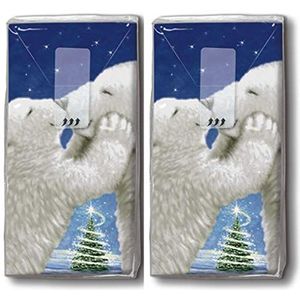 20 zakdoeken (2 x 10) zakdoeken, knuffelige ijsberen/dieren/winter/Kerstmis