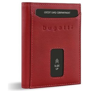 bugatti Secure Slim Mini Leren portemonnee, RFID-bescherming, kaarthouder, rood