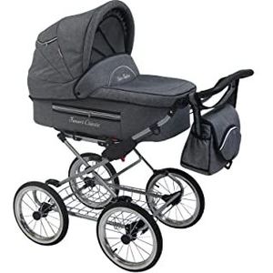 Tanario Retro kinderwagen: klassiek design & moderne functies Grey Jeans L-1 2in1 zonder babyzitje