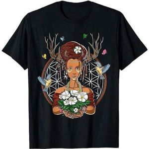 Ayahuasca Shaman Hippie Psychedelic DMT Fantasy Forest Witch T-Shirt Funny Giftblack Black M