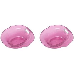 2 Set van Sitz Bad Wastafel voor Toilet Bredere Zithoek Hip Bad voor Ouderen Vrouwen Mannen Roze, 390 x 390 x 130mm