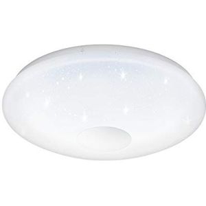 EGLO Voltago 2 Led-plafondlamp, 1 vlammige plafondlamp met kristallen effect, afstandsbediening, lichtkleur (warm wit - koud wit), dimbaar, woonkamerl