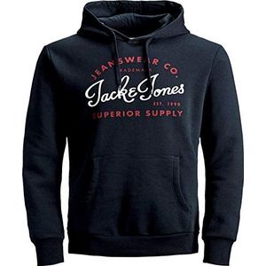 JACK & JONES Herenhoodie, oversized, plussize, sweatshirt, logo, 3XL, 4XL, 5XL, 2 stuks, 4XL