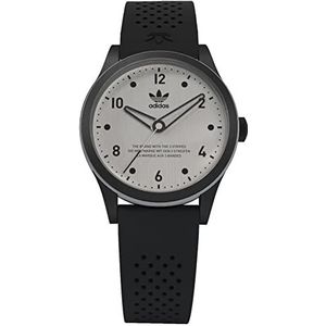 adidas Zwart/grijs siliconen band horloge (Model: AOSY225172I), Zwart/Grijs