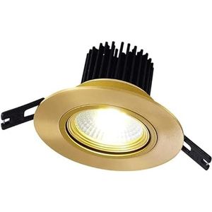 Downlights binnenplafond inbouwlamp 3W, 5W, 7W, 9W LED-inbouwplafondlamp, 3,9 inch ronde messing downlight-armatuur LED-inbouwlamp LED-inbouwdownlights (kleur: 9w, maat: 4000K) (Color : 9w, Size : 6