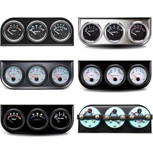 2 ""52MM Triple Gauge 3 in 1 watertemperatuurmeter oliedrukmeter olietemperatuurmeter met sensor 1/8 NPT spanning for raceauto(2010FW)