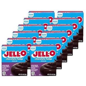 Jello - Chocolade Fudge Pudding - Suikervrij - 12 Stuks - 12 x 39 gram- Heerlijk koolhydraatarm toetje of tussendoortje - Geschikt voor ieder dieet