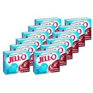 Jello - Chocolade Fudge Pudding - Suikervrij - 12 Stuks - 12 x 39 gram- Heerlijk koolhydraatarm toetje of tussendoortje - Geschikt voor ieder dieet