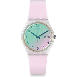 Swatch Unisex volwassenen analoog kwarts horloge met siliconen armband GE714, armband