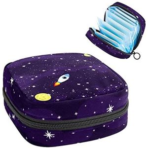 Vrouwen Maandverband Pads Handtas Dames Menstruatie Cup Pouch Meisjes Draagbare Tampon Opbergtas Ruimte Galaxy Ultra Violet Galactische Periode Pouch met Rits