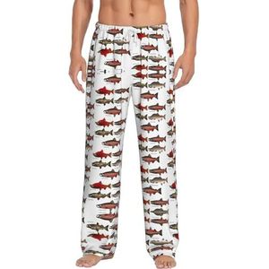 Dexnel Zalm Zachte Pyjama Broek Voor Mannen,Klassieke Slaapbroek Comfortabel, Polyester Pyjama Broek Met Zakken, Wit, S