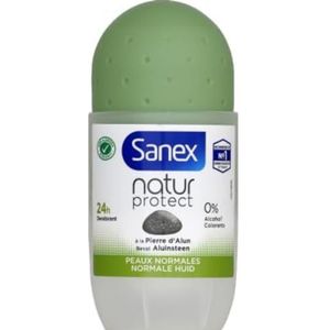 Sanex - Déodorant à Bille Natural Protect - 50 ml - Zonder Alcohol - Zonder Colorants