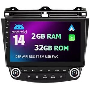 Android 14 Autoradio 9 inch touchscreen voor Honda Accord 10 2003-2007 Autoradio Navigatie met Carplay met GPS navigatie Bluetooth FM USB Steering Wheel Control(X8 8G+128G)
