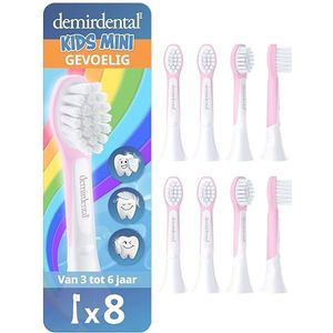 demirdental HX6038 HX6038 Reserveborstels voor kinderen, sonische tandenborstels, mini-reserveborstels voor kinderen vanaf 3 jaar, turquoise, 8-delige set