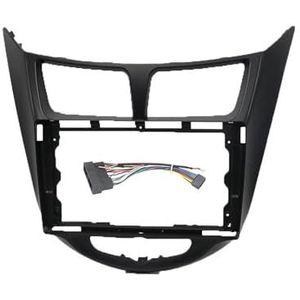 Autoradio 9 Inch Fascia Frame 2Din MP5 Speler Stereo Paneel Voor Hyundai I-25/Voor Accent/Voor Solaris/Voor Verna 2010-2016 Auto Fascia Radio Paneel(Black frame cable)
