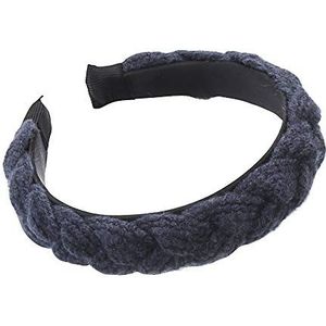 Casual Vintage Brede Hoofd Wrap Wollen Haarband Haaraccessoires Twist Haar Hoop Winter Gebreide Hoofdband (blauw)
