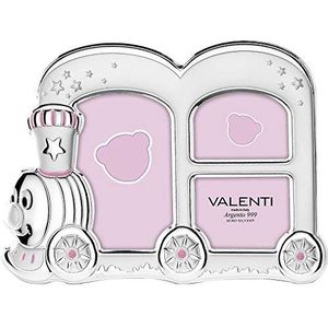 Valenti fotolijst meisje trein roze met muziekdoos uit 999 zilver Miro Silver Afmetingen: 12 cm x 12 cm