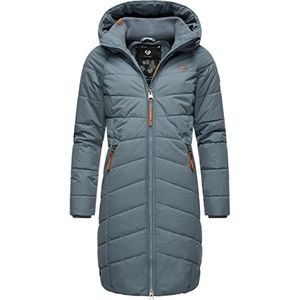 Ragwear Dizzie Coat Winterjas voor dames, warme gewatteerde jas, lang, met capuchon, XS-6XL, grijs, S