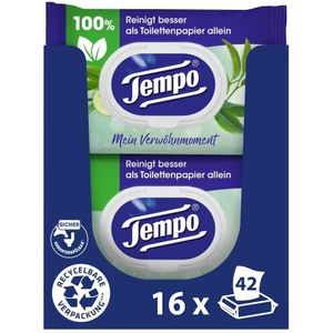 Tempo Toiletpapier vochtige toiletdoek, komkommers, 16 stuks