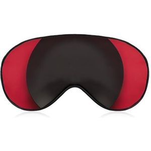 Rood-zwarte plaat slaapmasker, lichtblokkerend oogmasker, comfortabel en zacht, oogbedekking met elastiek, geschikt voor mannen en vrouwen, geschikt voor reizen en slapen