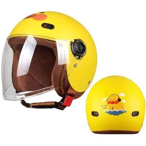 Motorfiets kinder 3/4 retro helmen, vintage open helm for 2-14 jaar for elektrische scooter, go-kart, crossmotor, kinderen(A16)