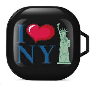 I Love New York City Oordopjes hoesje compatibel met Samsung Hard Shell Beschermhoes Zwart-stijl