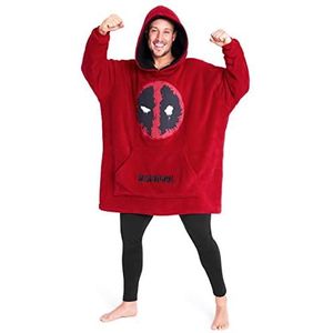 Marvel hoodies voor mannen, fleece oversized hoodie-deken, Avengers cadeaus voor mannen (Rood/Zwart)