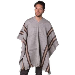 Gamboa Alpaca Poncho voor Heren - Mexicaanse Wollen V-hals Pancho