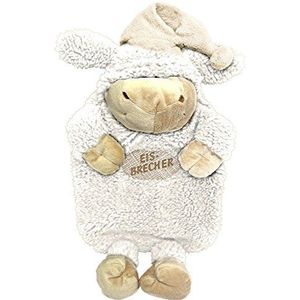 Warmwaterkruik wollen schaapje met borduursel - ijsbreker - 39329 wit