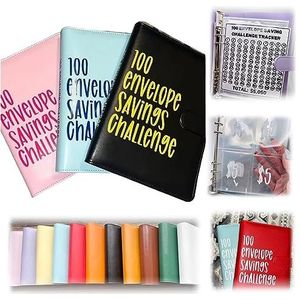 Ringband 100 Envelope Challenge Binder, gemakkelijke en leuke manier om geld te sparen, budgetmap met enveloppen om met contant geld te vullen, 100 dagen-uitdaging, smaragdgroen