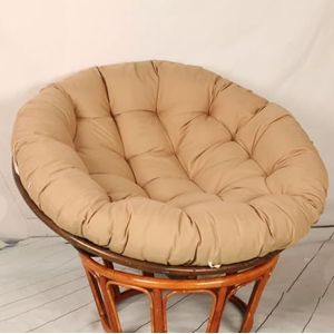 Tielag Papasan stoelkussen, papasan zitkussen voor hangstoel, ronde papasan-stoel, kussen voor tuinmeubelen, stoelkussen, kaki, 70 x 70 cm