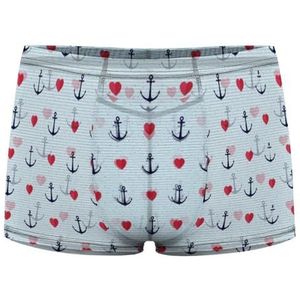 Anchors And Heart Boxershorts voor heren, sexy shorts, mesh boxers, ondergoed, ademende onderbroek, string
