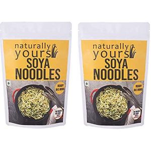 Naturally Yours Soya Noodles | 100% Natural & Vegetarian | No Preservatives Artificial Flavours, Colours or MSG | (Pack of 2, Each Pack Contains 180g)