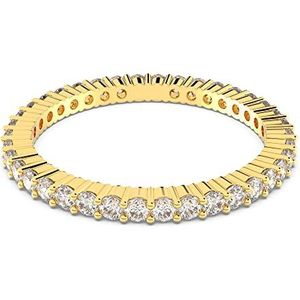 Swarovski Vittore ring, Ronde slijpvorm, Wit, Goudkleurige toplaag